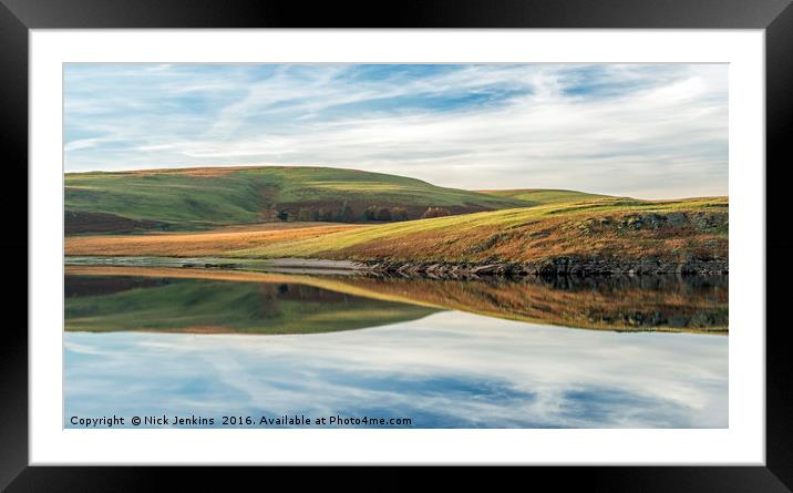 Craig Goch Reservoir and Reflections Elan Valley  Framed Mounted Print by Nick Jenkins