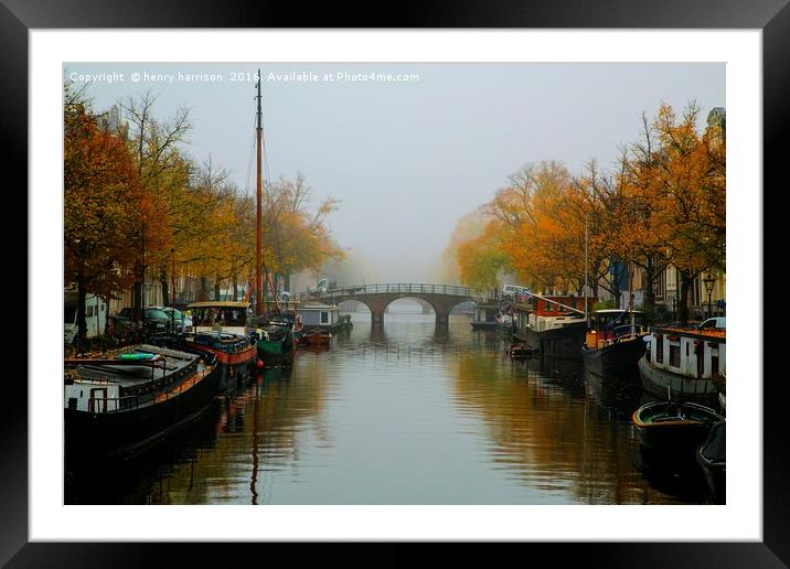 Amsterdam Canal Framed Mounted Print by henry harrison