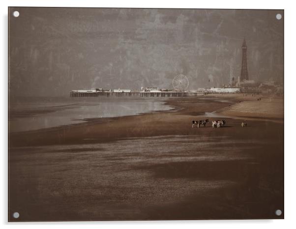 Blackpool Beach  Acrylic by Victor Burnside