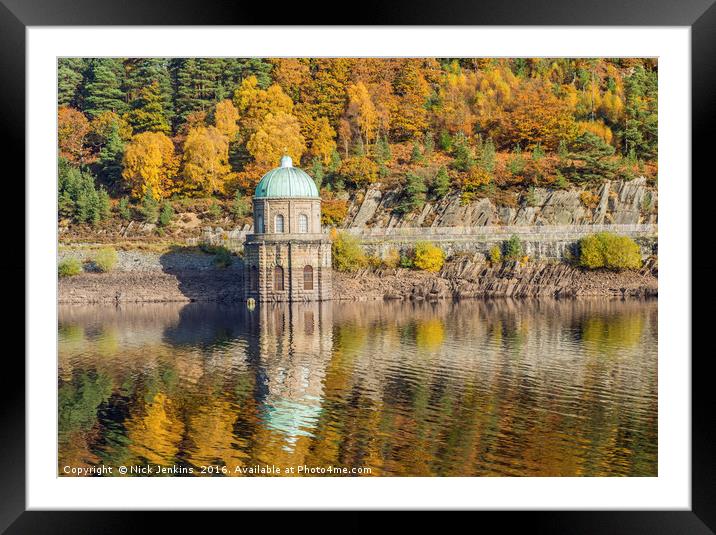 Garreg Ddu Reservoir Autumn Powys Mid Wales Framed Mounted Print by Nick Jenkins