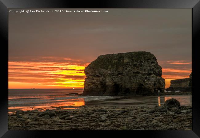 Marsden Bay Sunrise Framed Print by Ian Richardson