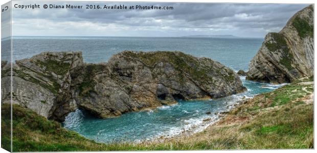 Stair Hole, Lulworth Cove.  Canvas Print by Diana Mower
