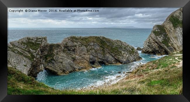 Stair Hole, Lulworth Cove.  Framed Print by Diana Mower