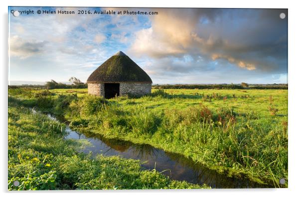 Braunton Marshes in Devon Acrylic by Helen Hotson