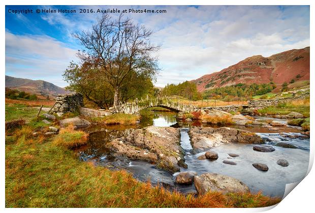 Slater's Bridge in the Lake District Print by Helen Hotson