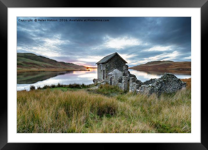 Sunset over Devoke Water in the Lake District Framed Mounted Print by Helen Hotson