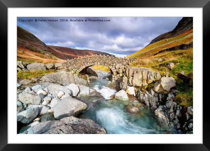 Stockley Bridge at Autumn Framed Mounted Print by Helen Hotson