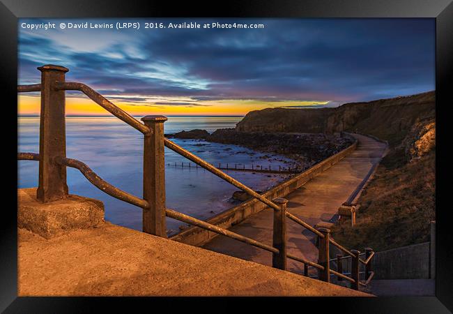 Promenade Sunrise Seaham Framed Print by David Lewins (LRPS)