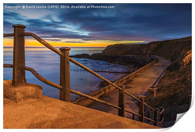 Promenade Sunrise Seaham Print by David Lewins (LRPS)