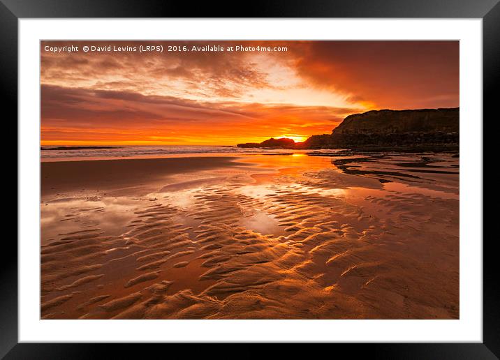 Sunrise Featherbed Rocks Framed Mounted Print by David Lewins (LRPS)