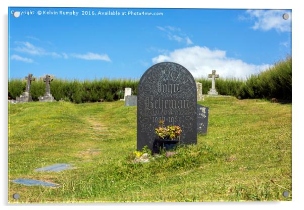 John Betjeman's grave Acrylic by Kelvin Rumsby