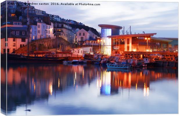 BRIXHAM BY LIGHT Canvas Print by andrew saxton