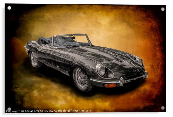 Jaguar E-Type Acrylic by Adrian Evans