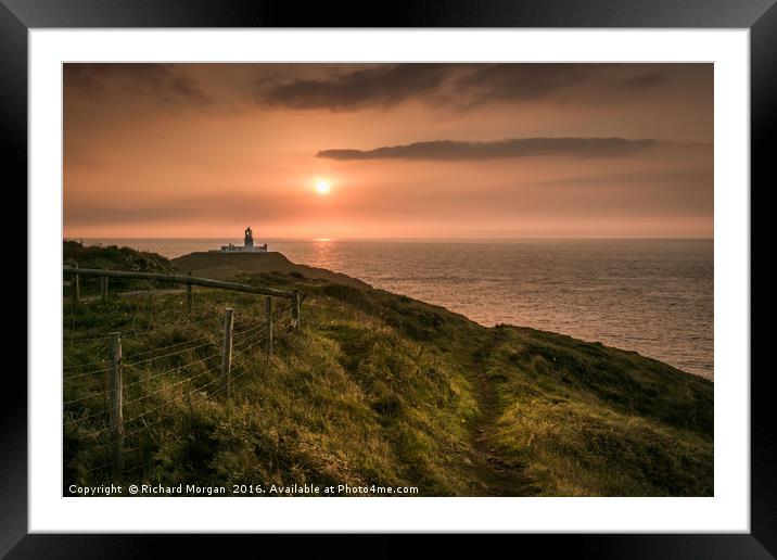 Strumble Head Lighthouse, Pembrokeshire, Wales. Framed Mounted Print by Richard Morgan