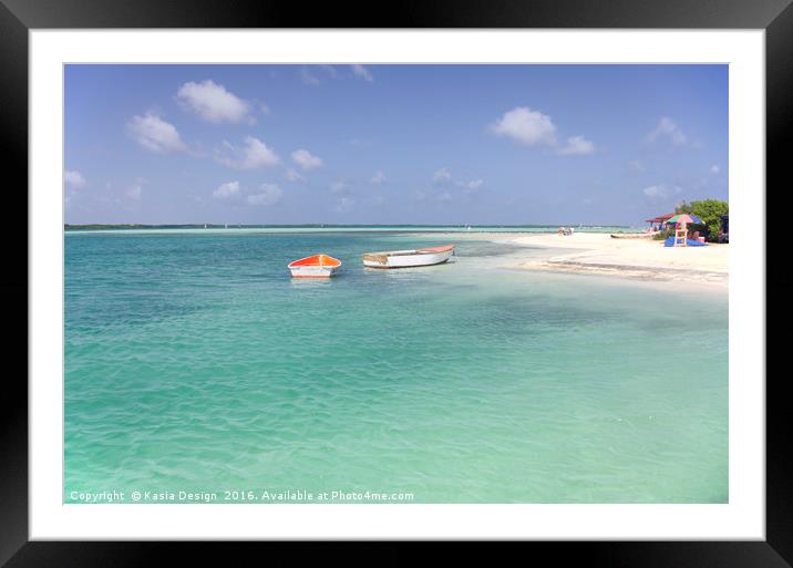 Blue Lagoon, Sorobon Beach, Bonaire Framed Mounted Print by Kasia Design