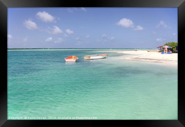 Blue Lagoon, Sorobon Beach, Bonaire Framed Print by Kasia Design