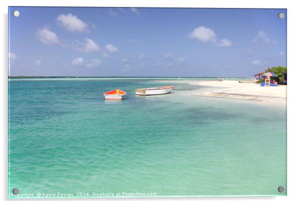 Blue Lagoon, Sorobon Beach, Bonaire Acrylic by Kasia Design