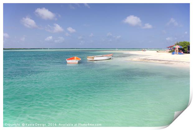 Blue Lagoon, Sorobon Beach, Bonaire Print by Kasia Design