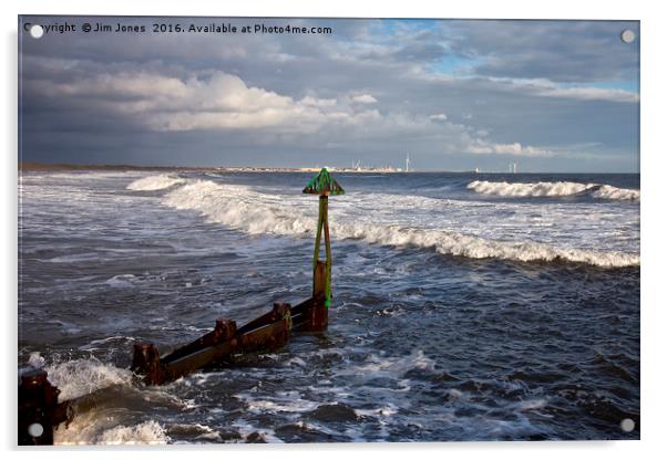 Northumbrian seascape Acrylic by Jim Jones