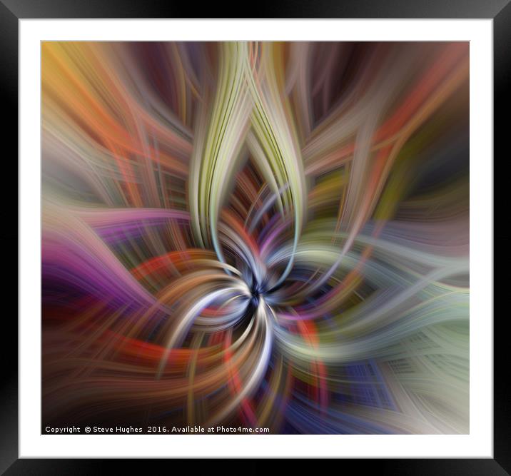 Swirls and loops in multiple colours Framed Mounted Print by Steve Hughes