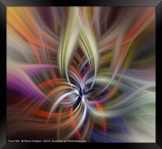 Swirls and loops in multiple colours Framed Print by Steve Hughes