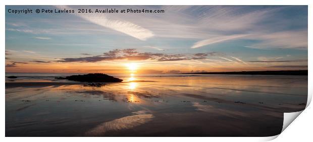 Sunset Aberffraw Anglesey Print by Pete Lawless
