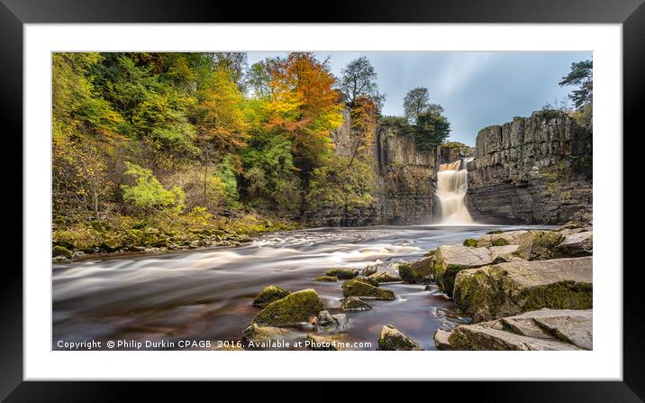 High Force Waterfall, Forest-in-Teesdale, Durham Framed Mounted Print by Phil Durkin DPAGB BPE4