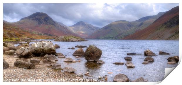 Clouds over Wast Water Print by Alan Crawford
