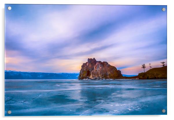 Shaman Rock, lake Baikal Acrylic by Svetlana Korneliuk