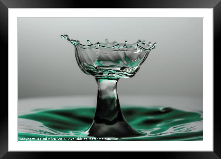 water drop like a cut glass bowl Framed Mounted Print by Paul Allen