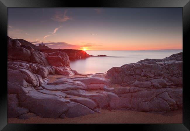 Sunrise over Bracelet Bay Framed Print by Leighton Collins