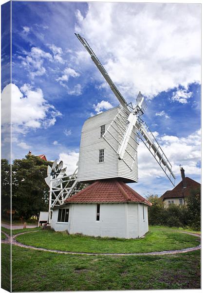 White boarded windmill Canvas Print by Stephen Mole