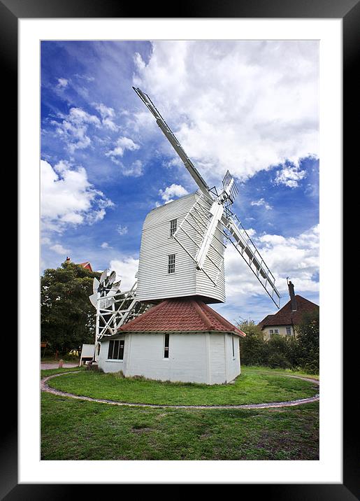 White boarded windmill Framed Mounted Print by Stephen Mole