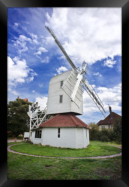 White boarded windmill Framed Print by Stephen Mole
