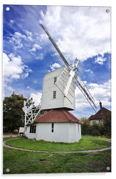 White boarded windmill Acrylic by Stephen Mole