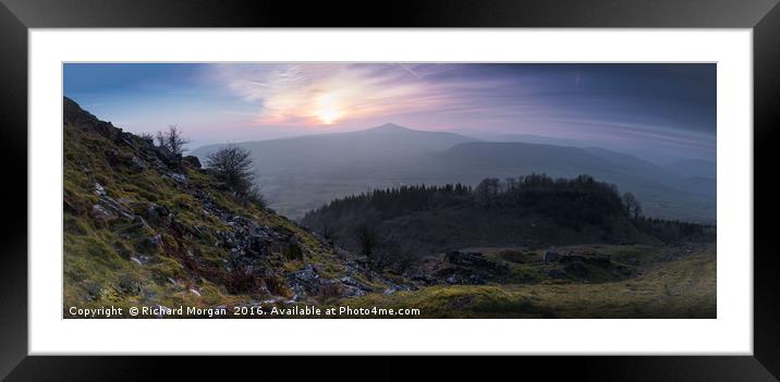 View of Sugarloaf mountain from Skirrid. Framed Mounted Print by Richard Morgan