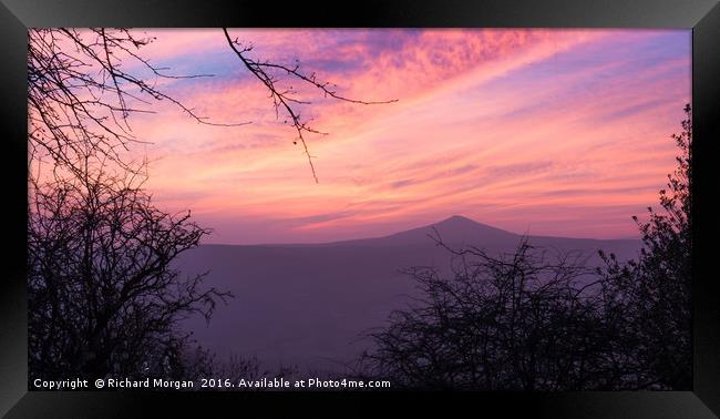 Wonderful sunset over the Sugarloaf Mountain, Sout Framed Print by Richard Morgan