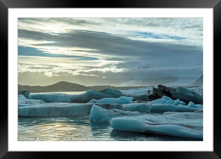 Jokulsarlon Glacial Lake in the Evening Iceland Framed Mounted Print by Nick Jenkins