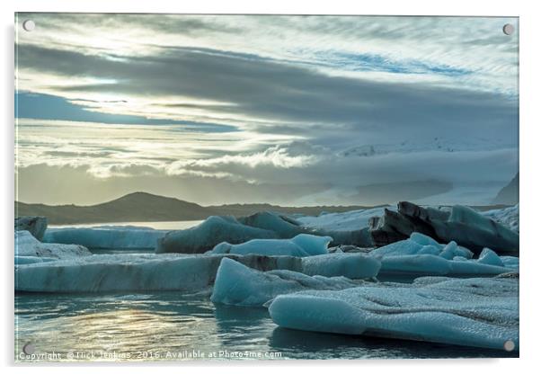 Jokulsarlon Glacial Lake in the Evening Iceland Acrylic by Nick Jenkins