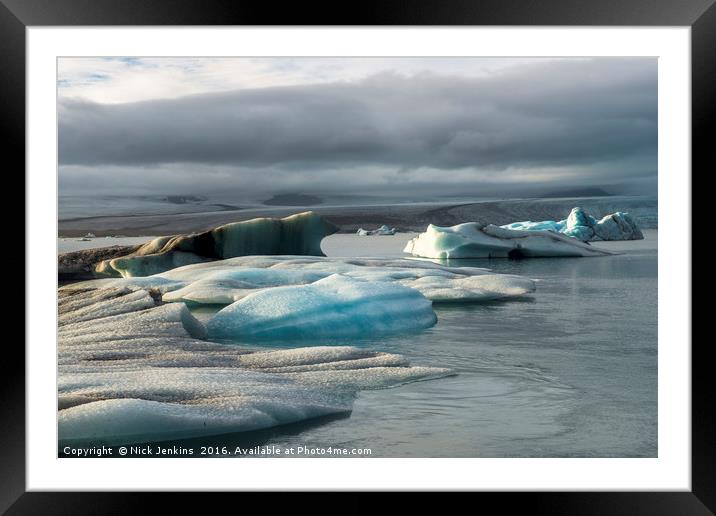 Jokulsarlon Glacial Lake Vatnajokull Iceland Framed Mounted Print by Nick Jenkins
