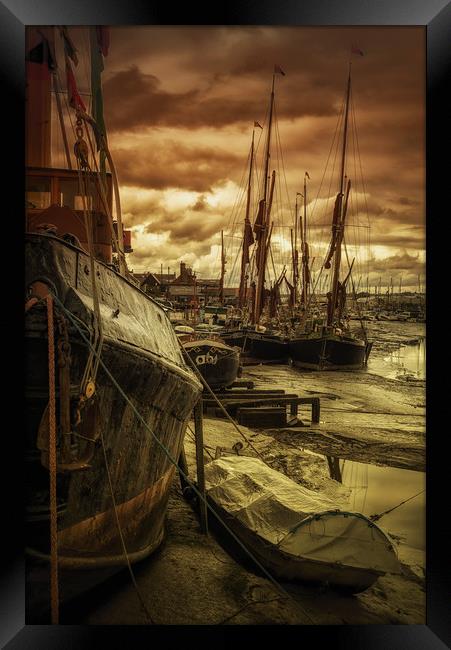 Ships from Essex Maldon Estuary Framed Print by John Williams