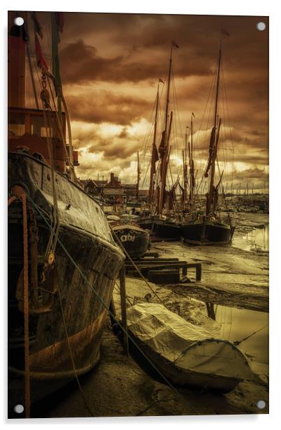 Ships from Essex Maldon Estuary Acrylic by John Williams