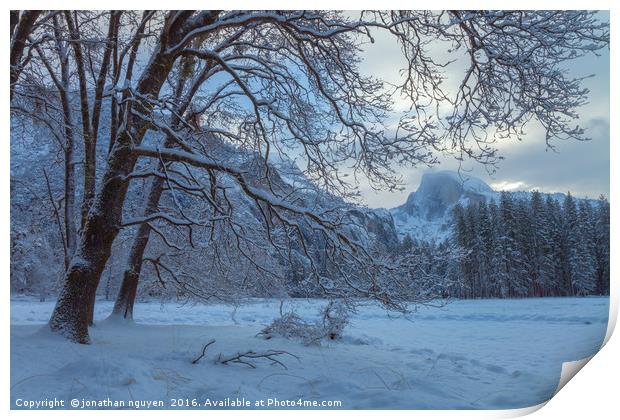 Winter in Yosemite Print by jonathan nguyen