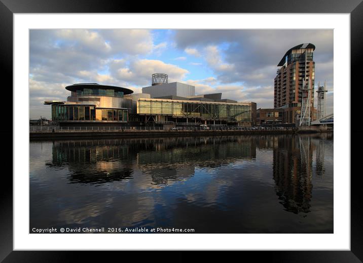 The Lowry Centre Reflection   Framed Mounted Print by David Chennell