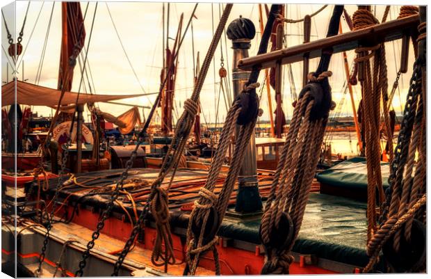 Rigging of Ancient Yachts Canvas Print by John Williams