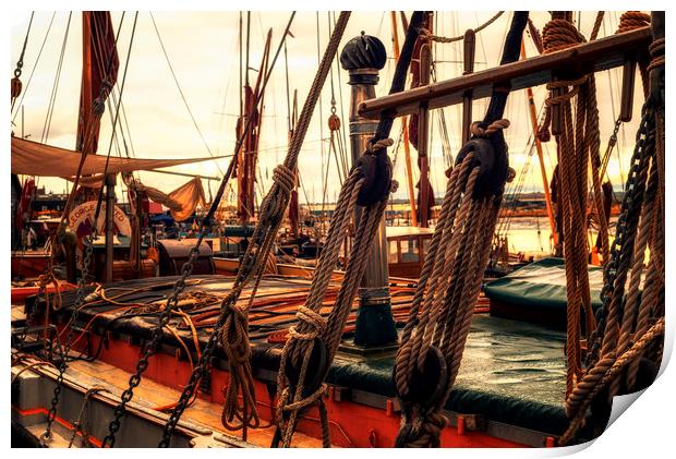 Rigging of Ancient Yachts Print by John Williams