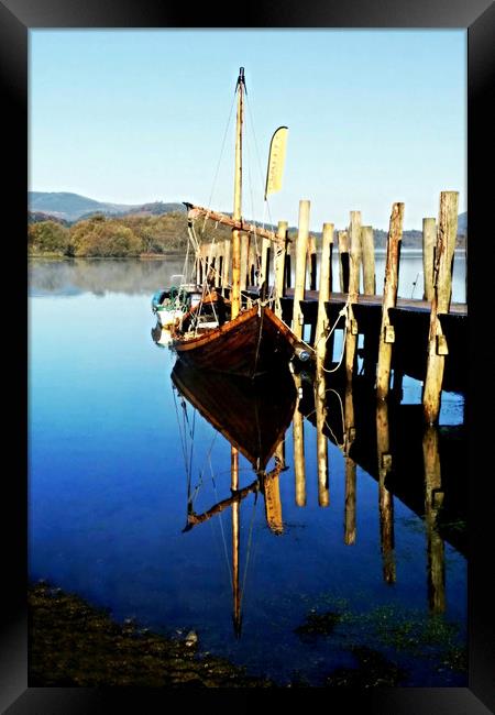 Derwent Water Boat Framed Print by Sarah Couzens