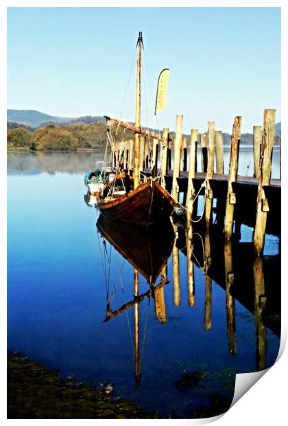 Derwent Water Boat Print by Sarah Couzens