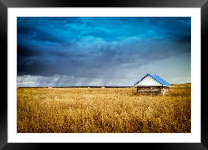 Hut and Rain Framed Mounted Print by John Williams