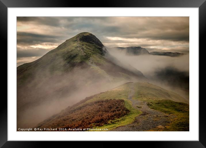 Catbells in the Clouds Framed Mounted Print by Ray Pritchard